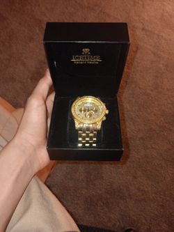 Gold ice time diamond watch