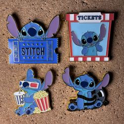 Disney Loungefly Lilo & Stitch Movie Theater Pin Bundle Lot [4 Pins]