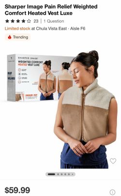 Sharper Image Pain Relief Weighted Comfort Heated Vest Luxe