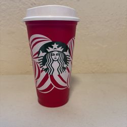 Starbucks Red Candy Cane Holiday Tumbler Cup With Lid 3A