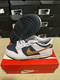 Nike Dunk Low SE GS Blue Thunder Copper Swoosh DX1663-400 Size 5Y/6.5 Womens Brand New