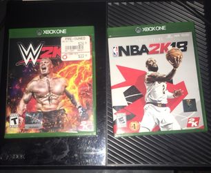 Xbox One with WWE 2K17 and NBA 2K18