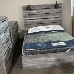 Baystrom Gray Bedroom Set Queen or King Bed Dresser Nightstand Mirror Chest Options 