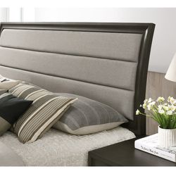 Brand New - Asger Wood Bedroom Headboard Upholstered - King