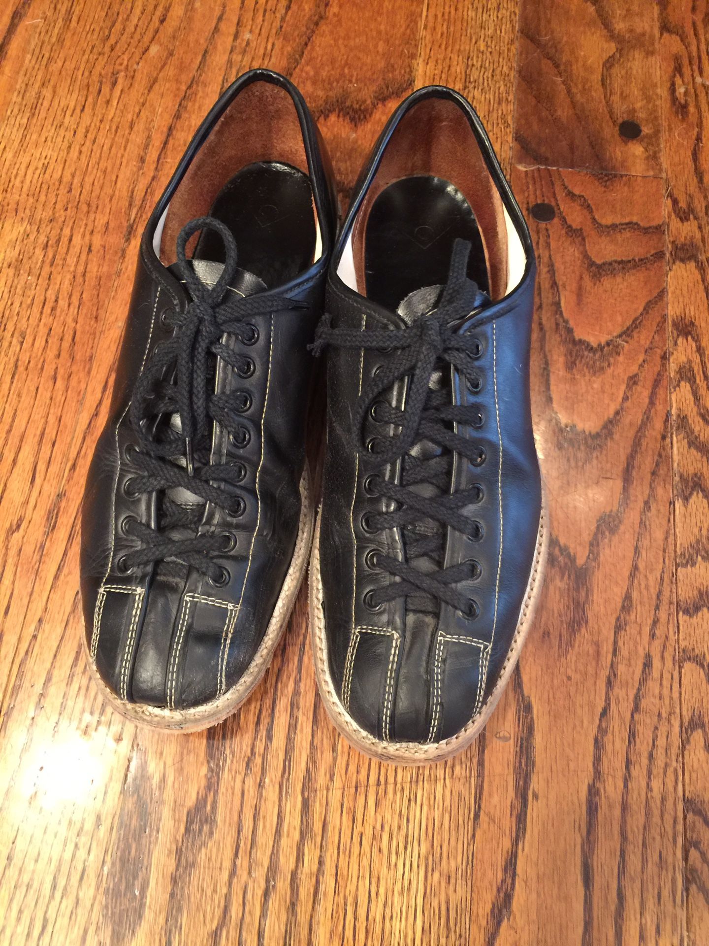 Vintage AMF Black Leather Bowling Shoes, Size 9