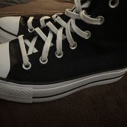 Platform Converse W/black Satin Bows