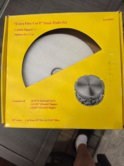 Harbor Freight "Lifetime Carbide" 8-inch Stack Dado Set (Item #44566).