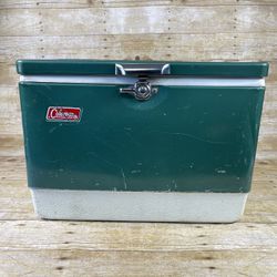 Vintage Coleman Metal Green Cooler Approximately 18" L x 11" W x 13" H - USA