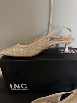 I.N.C. International Concepts Rhinestone Slingback Kitten Heels