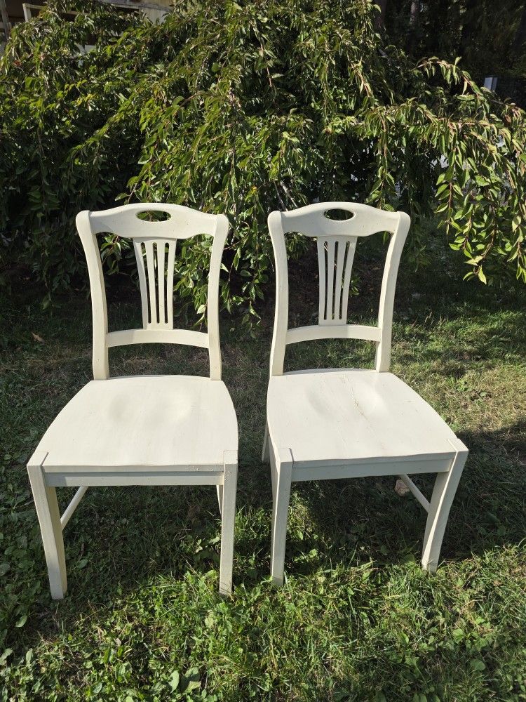 2 Solid Wood Dining Chairs