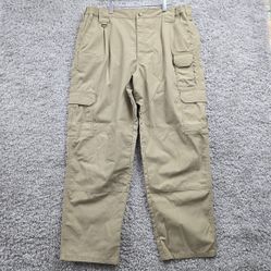 5.11 Tactical Taclite Pro Pants 38x30 Beige Ripstop Cargo Utility Workwear READ
