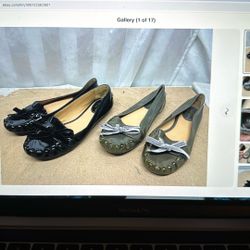 Two Pairs of Kate Spade Women’s Flats Size 6M Black & Gray