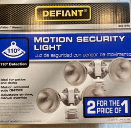 Defiant Outdoor Motion Sensor Security Lights – 2 Pack – NEW