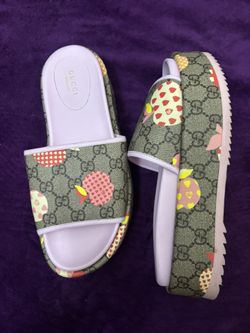 Gucci Apple Print Slides – Size 38 – $300 OBO