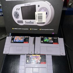 SupaBoy Portable Pocket SNES Console With 3 Games 