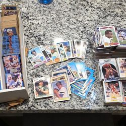 Box Of Old Sports Cards Baseball Football