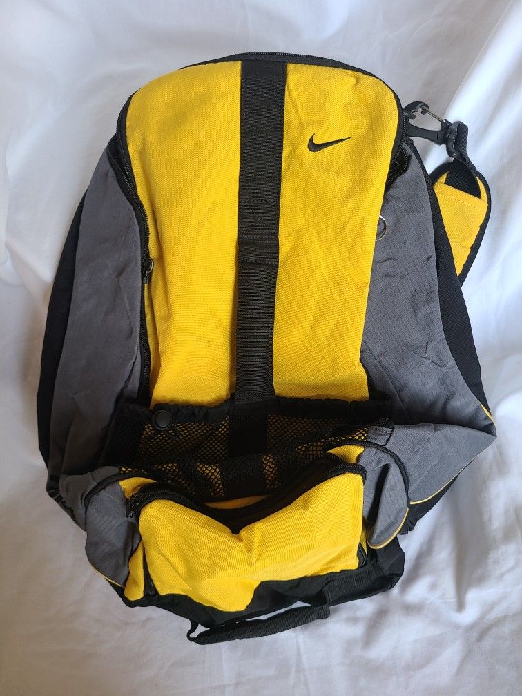 Vintage 90s Nike Carry Gear Backpack Duffle Bag Yellow