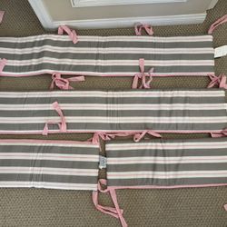 Crib Bumpers, Fitted Sheet, And Crib Skirt 