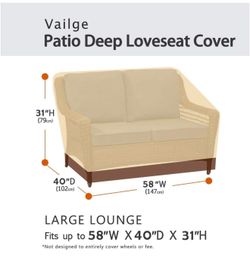 2-Seater Heavy Duty Patio Deep Bench Loveseat Cover, 100% Waterproof Outdoor Deep Sofa Cover, Lawn Patio Furniture Covers with Air Vent, Small (Deep),