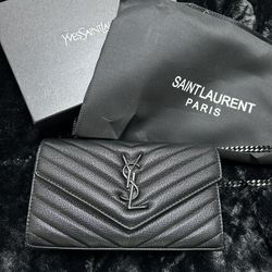 Yves Saint Laurent Wallet On Chain Black 