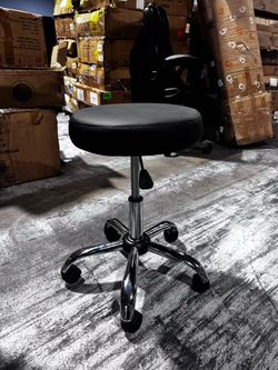 Rolling Chair, Height Adjustable Backless Chair for Desk 19.5’’-26.6’’,Black Salon Stool(Black)