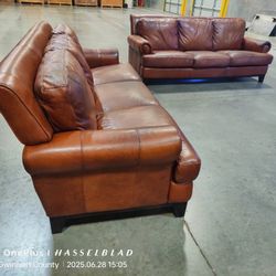 Divani Chateau d'Ax Three-Seat Italian Leather Sofas