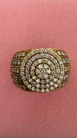 14k cluster diamond ring