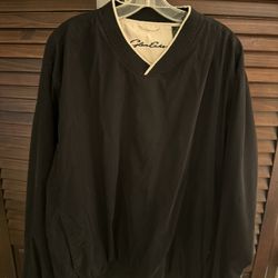 Men’s Glen Echo Golf pullover vneck  windbreaker Jkt Sz XL Black Long Sleeve