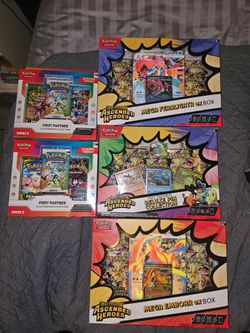 1 mega feraligatr 1 mega emboar ex 1 first partners deluxe pin collection and two first partner series two