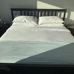 IKEA Bed With Matching Side Tables 