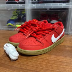 Nike SB Dunk Low Pro University Red Gum FJ1674-600 Mens Sz 5.5 Size 7W NWOB