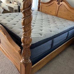 King Size Serta Pillow Top Mattress With Box Springs