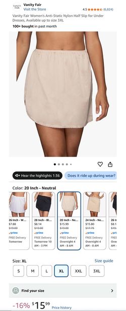 Vanity Fair women’s antistatic nylon half slip Vanity Fair women’s antistatic nylon half slip