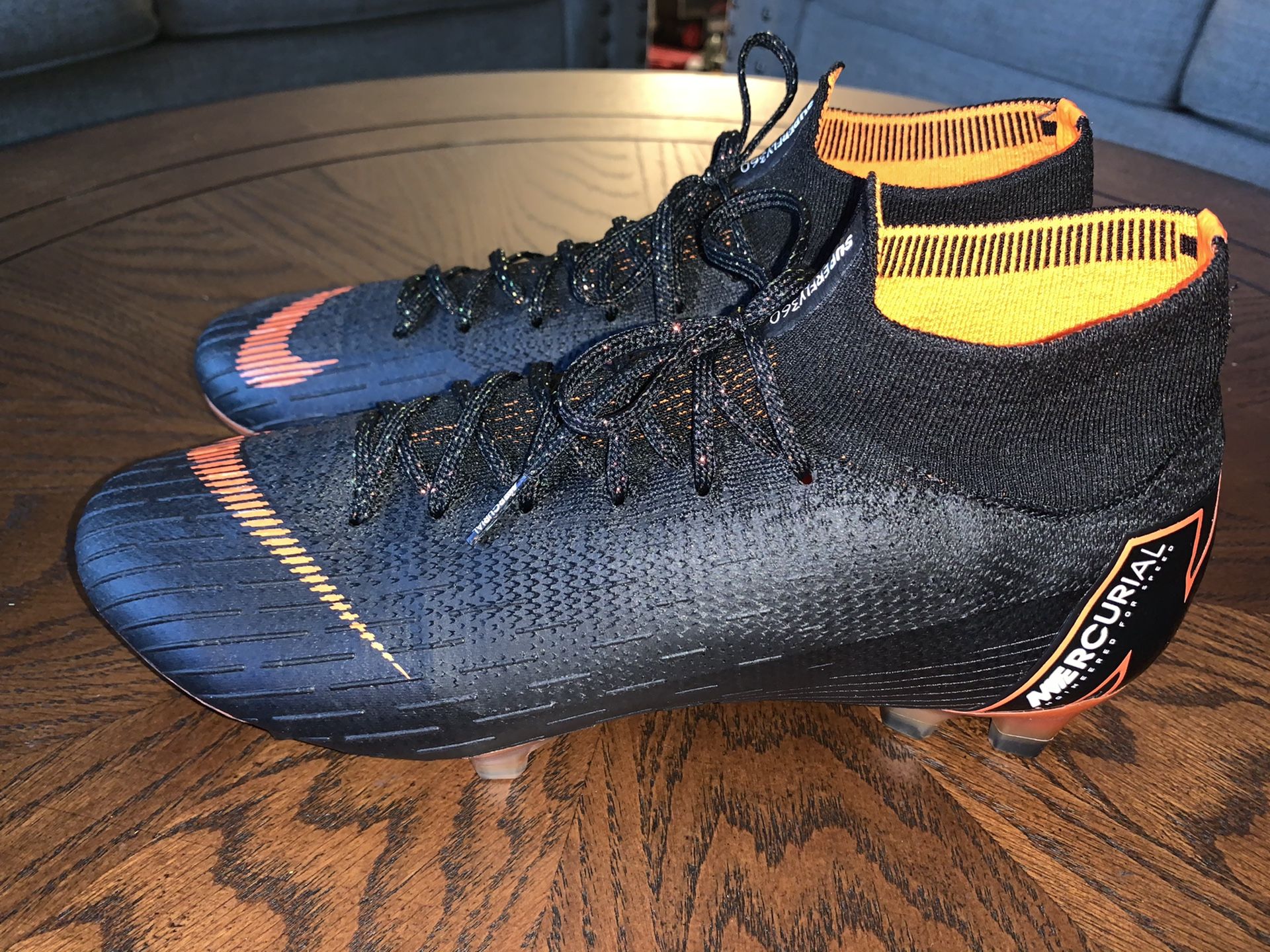 Nike Superfly 360 Elite ACC Flyknit FG Black/Orange Size