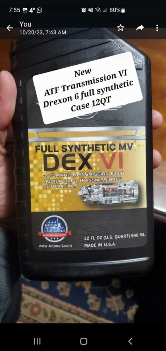 Special Price ATF Transmission VI Drexon MV LV Full Synthetic Case 12QT High Quality Available