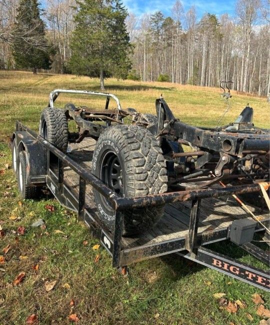 Jeep Wrangler Yj 87 -95 Parts Good Frame Axles Engine V8 350/ 700 R 4 Trans And Turbo Parts Parts   