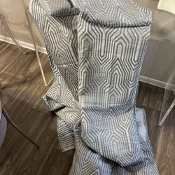 Light Grey and Silvery 100% Blackout Jacquard Geometric Pattern Curtains,52 Inch Wide 108 Inch Length 2 Panels, Thermal Insulated Noise Reducing Anti-