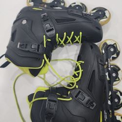 Rollerblade Lightning Men's Urban Inline Skate, Black and Lime Size 11