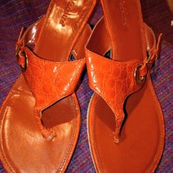 Used Slip On Sandals With A Small Heel