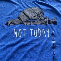 T-shirt Star Wars Large Blue Men Not Today Mad Engine 50/50 Cotton/Polyester