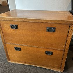 Two Wood Filing Cabinets