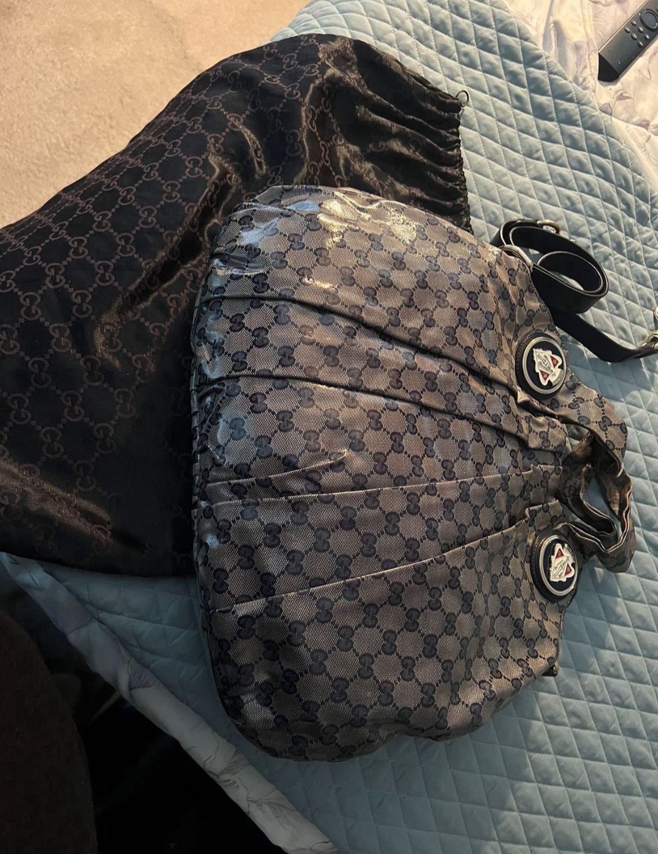 Gucci GG Signature Patent leather Hysteria Crossbody Tote