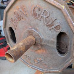 1st Generation Iron Grip 45 Lb Plates