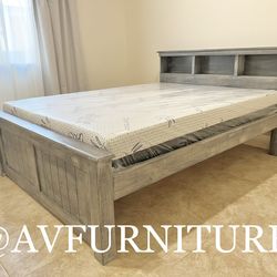 Queen Bed and Memory Foam Mattress