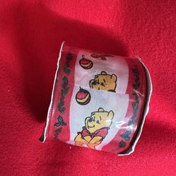 Vintage Disney Winnie the Pooh Christmas Ribbon 2 1/4 in x 3 yd New Sealed