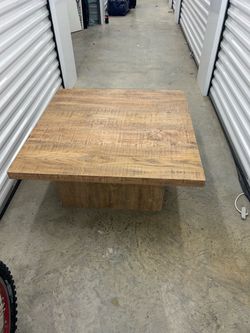 Modern natural wood coffee table