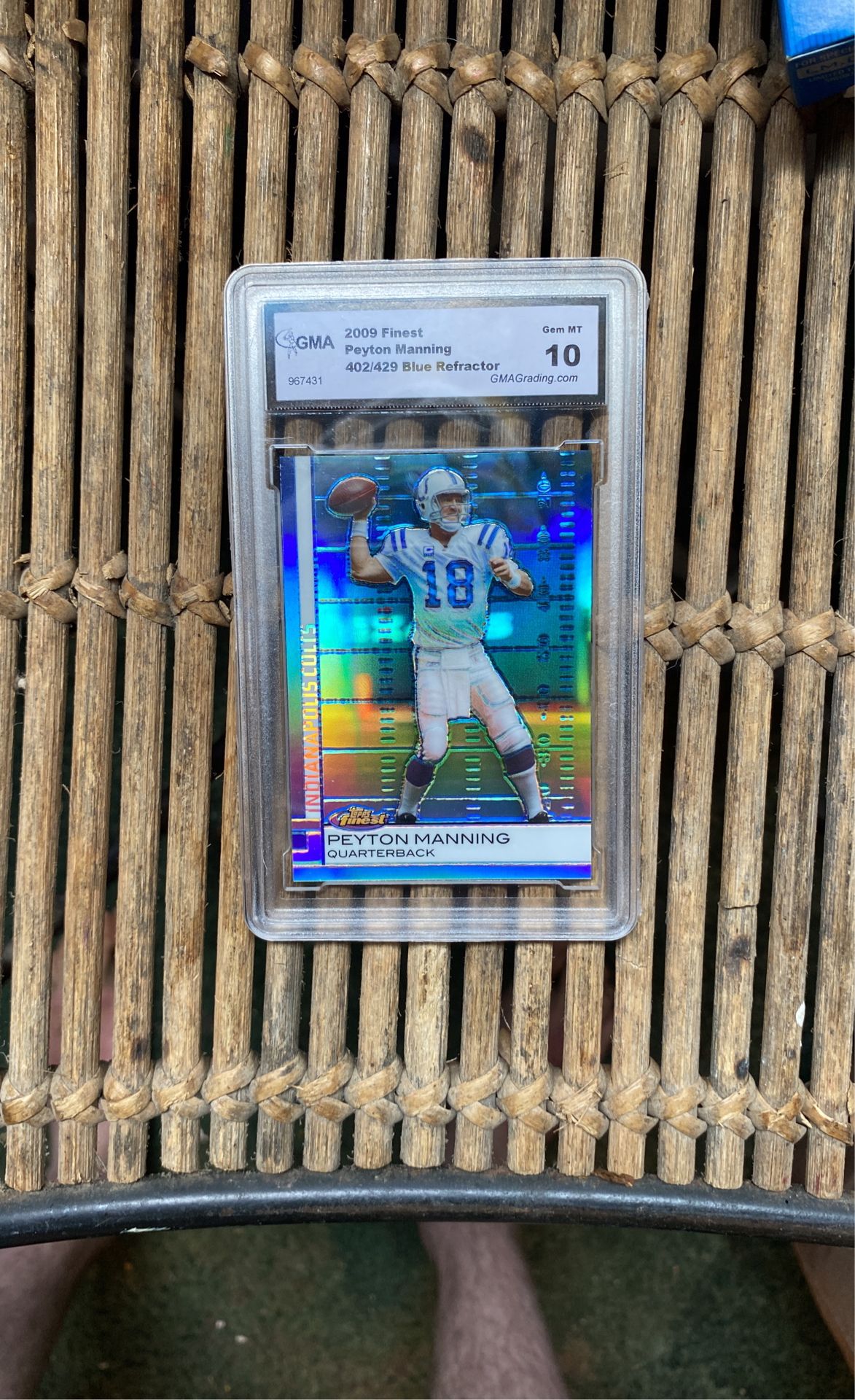 2009 Topps Finest Peyton Manning 402/429 Blue Refractor Gem Mt 10