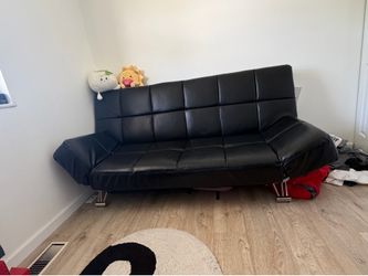 Black leather futon