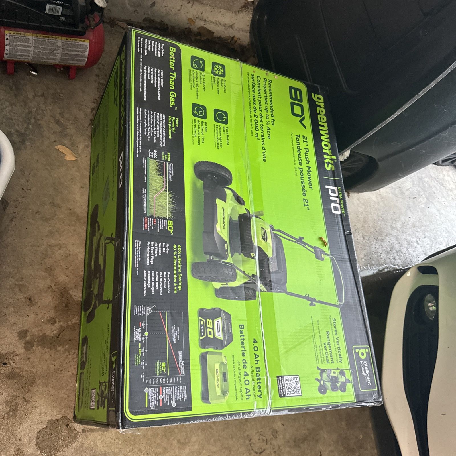 Greenworks Pro 80V 21 inch Lawn Mower GLM801602 w/ 4.0Ah Battery & Rapid Charger