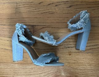 Denim Ankle Straps Heel 